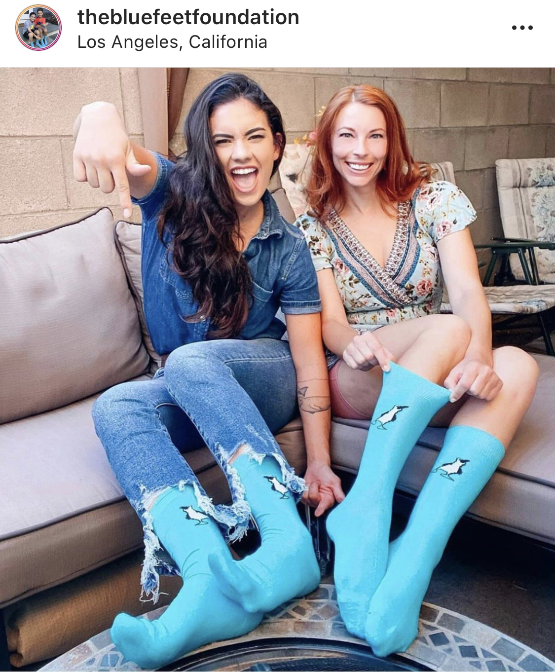 women wearing blue footed booby socks